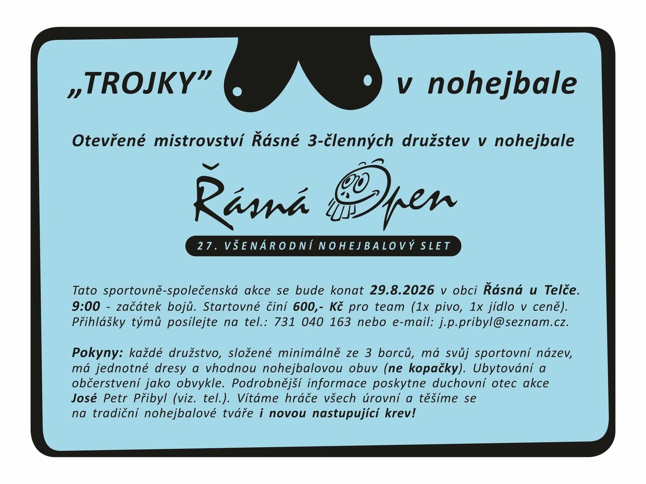 Plakát: Řásná Open 2026 - trojky, 27. ročník
