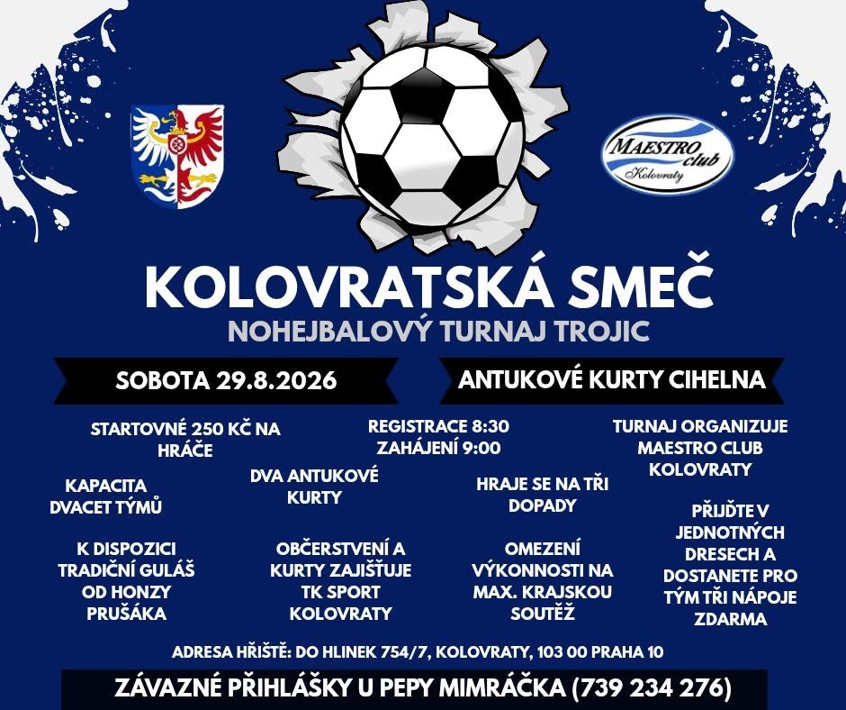 Plakát: Kolovratská smeč - nohejbalový turnaj trojic (Praha, Kolovraty)