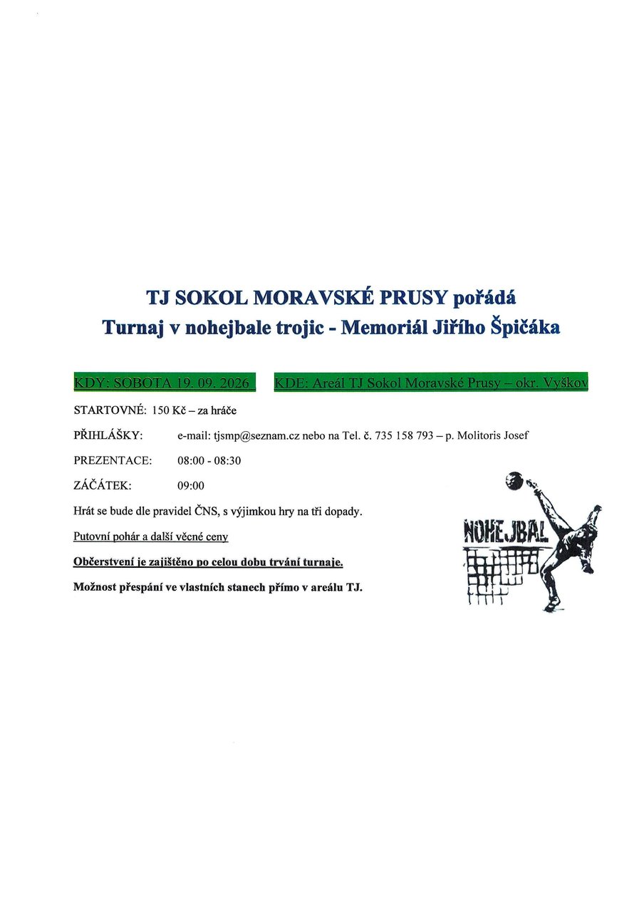Plakát: Memoriál Jiřího Špičáka
