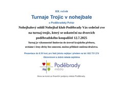 19. ročník nohejbalového turnaje trojic o Poděbradský pohár