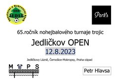 Jedličkov OPEN 2023 - 65.ročník nohejbalového turnaje trojic na tři dopady bez omezení