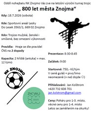 Nohejbalový turnaj trojic - 800 let města Znojma