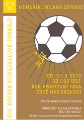 XIII. ročník nohejbalového turnaje - Memoriál Milana Závorky