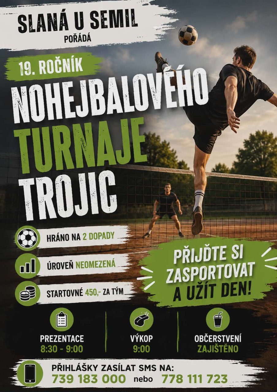 Plakát: Slánský nohejbalový turnaj