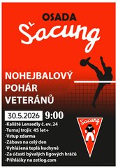 TURNAJ ZRUŠEN!!! Nohejbalový Turnaj Veteránů - Šacung
