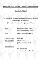 Mladoňovice 10. ročník nohejbalového turnaje trojic