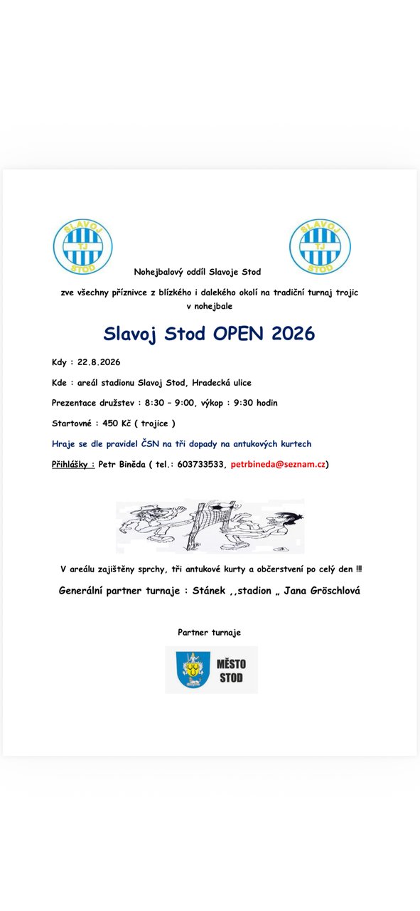 Plakát: Slavoj Stod open 2026