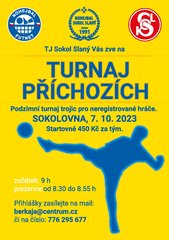 Turnaj příchozích - podzimní turnaj trojic
