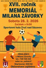 XVII.ročník nohejbalového turnaje - Memoriál Milana Závorky